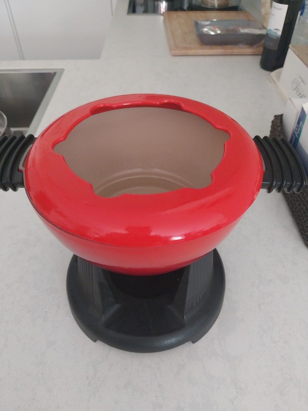 le creuset origineel Fondueset  in gietijzer, Huis en Inrichting, Keuken | Potten en Pannen, Ophalen of Verzenden, Gietijzer, Le Creuset