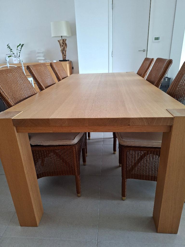 Mooie compleete eetkamer - meubelen modern massief eikenhout, Ophalen, Gebruikt, Modern, 4 tot 6 stoelen