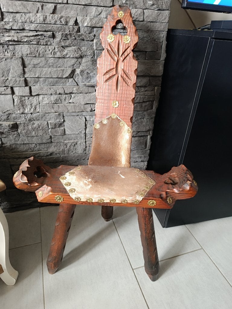 Chaise tripote avec vrai peau animal, Enlèvement, Comme neuf