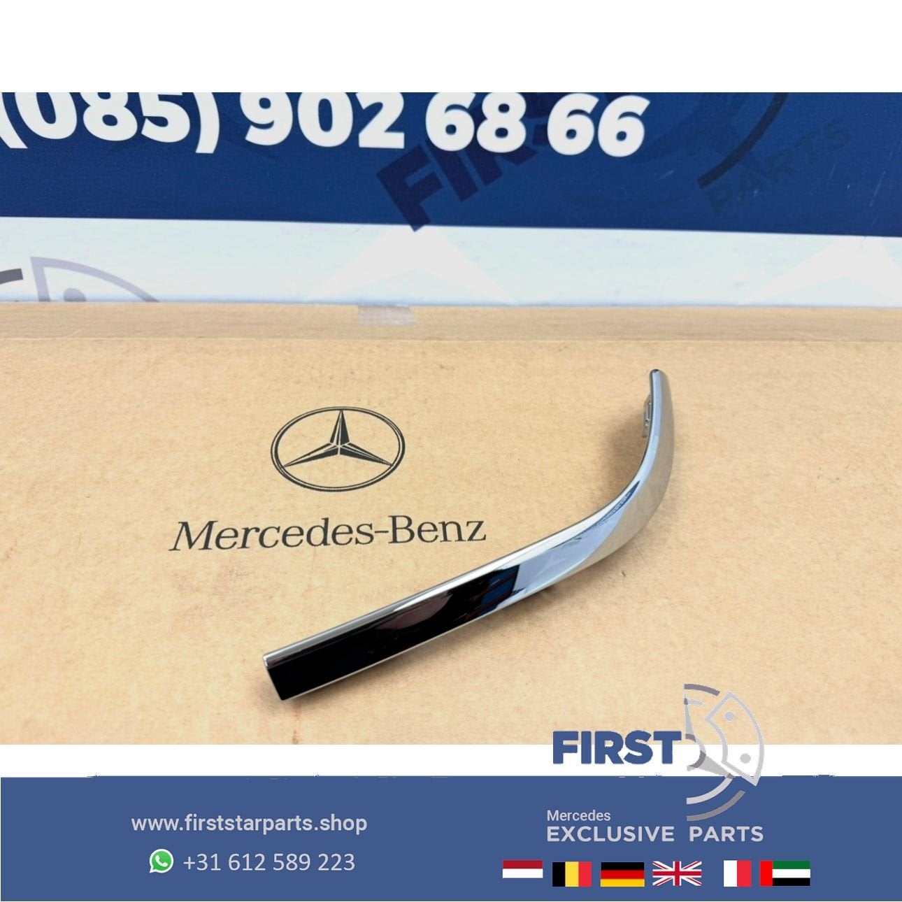 W206 BUMPER SIERLIJST CHROOM ACHTERZIJDE A2068853904 ACHTERB, Auto-onderdelen, Gebruikt, -, Ophalen of Verzenden, Bumper