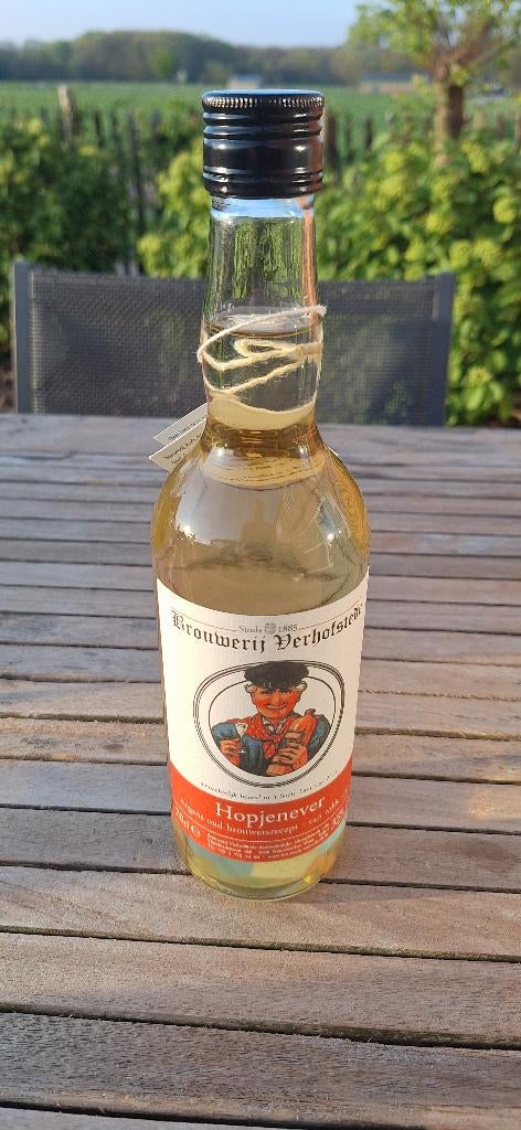 Bouteille pleine de Hop Jenever, brasserie Verhofstede, Enlèvement, Comme neuf, Autres types
