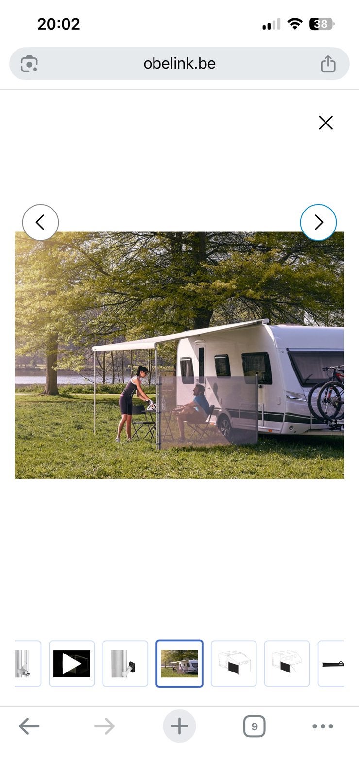 Windscherm thule voor caravan, Caravanes & Camping, Auvents, Comme neuf, Thule, Enlèvement
