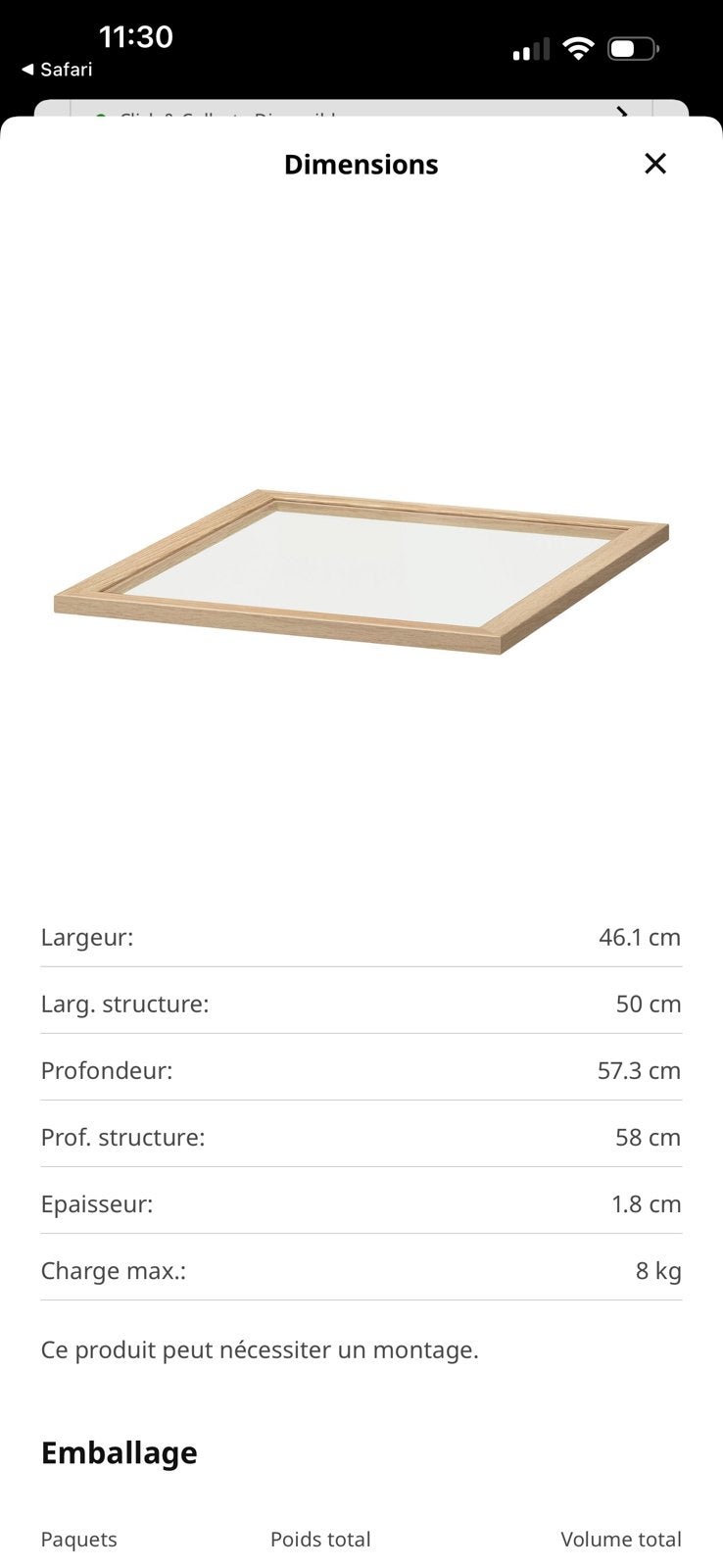 Tablette komplement IKEA, Maison & Meubles, Enlèvement, Comme neuf