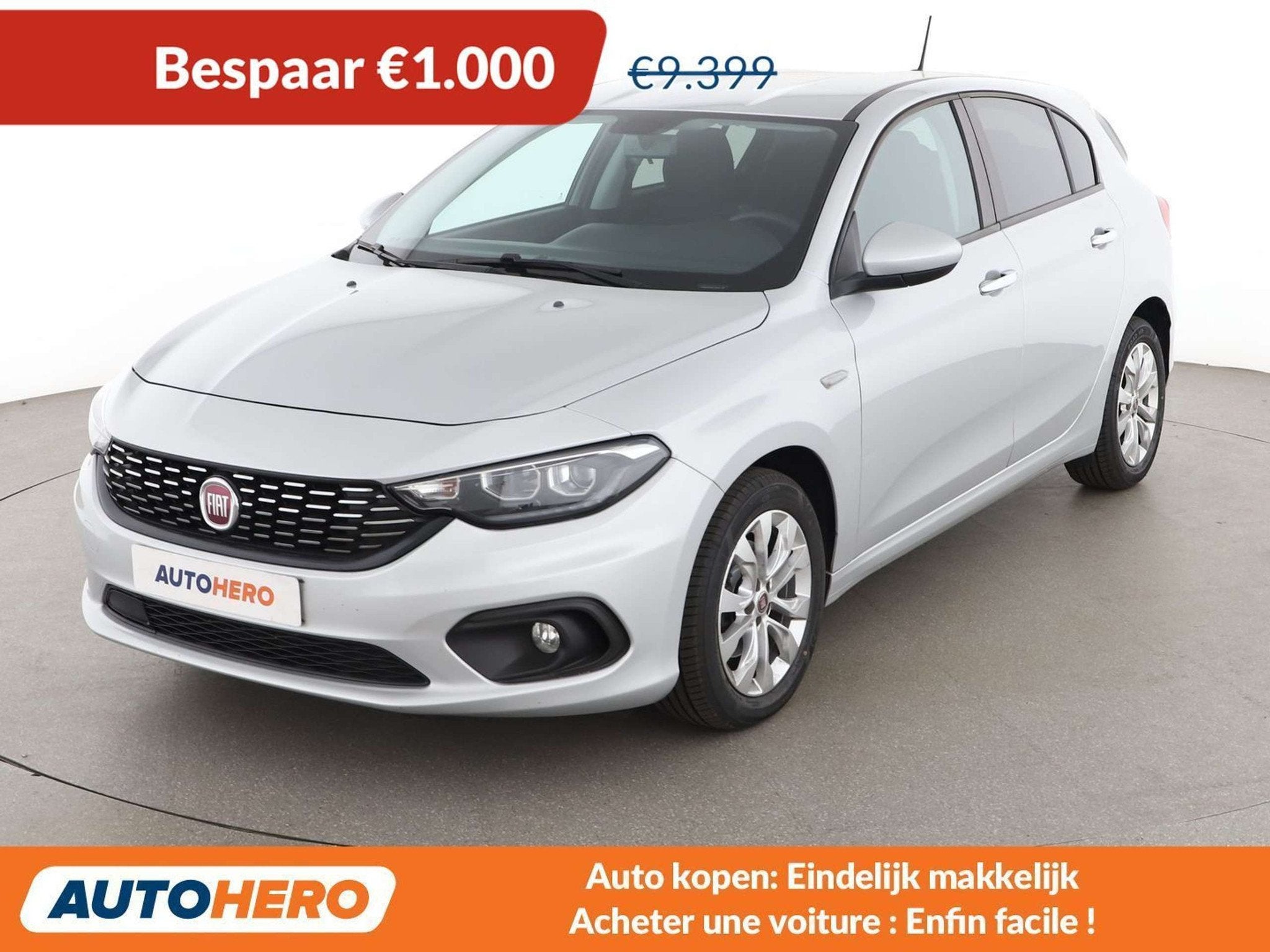 Fiat Tipo 1.4 Turbo Easy (année de construction 2018), Argent ou Gris, Achat, 139 g/km, 1350 kg