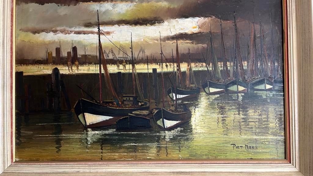 Schilderij met havenzicht, Ophalen