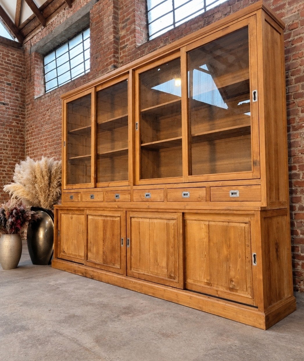 buffet/vitrine en teck ART:214/26, Maison & Meubles, Teck, 25 à 50 cm, 200 cm ou plus, .