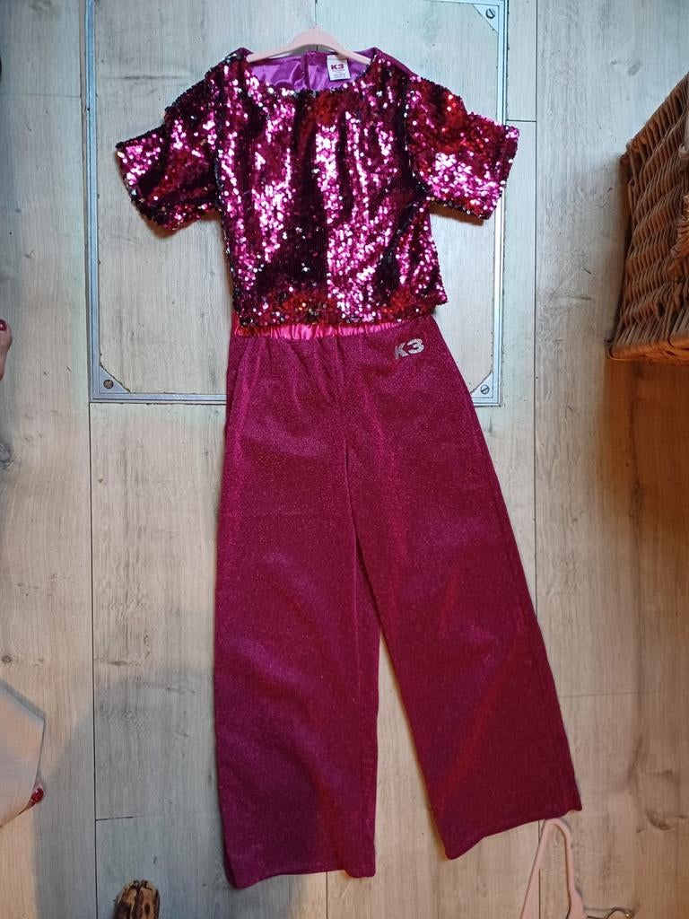 Costume à paillettes K3 T152 (9-11 ans), Enlèvement ou Envoi, Comme neuf, 146 à 152, Fille