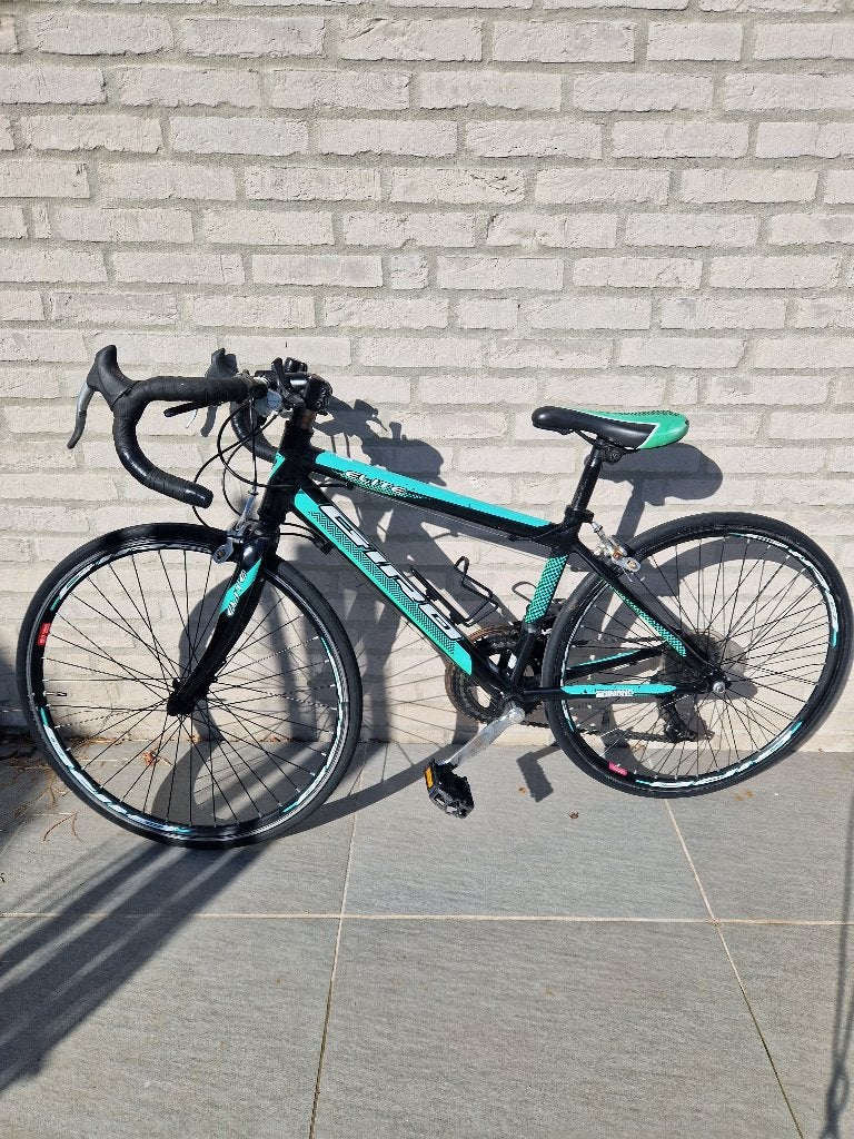Elite giro racefiets zwart/turquoise (kind), Overige merken, Vitesses, Frein sur jante, Enlèvement