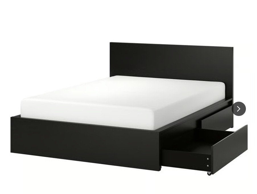 Tweepersoonsbed 180X200, Huis en Inrichting, Slaapkamer | Bedden, Zo goed als nieuw, Tweepersoons, 180 cm, 200 cm, Hout, Zwart
