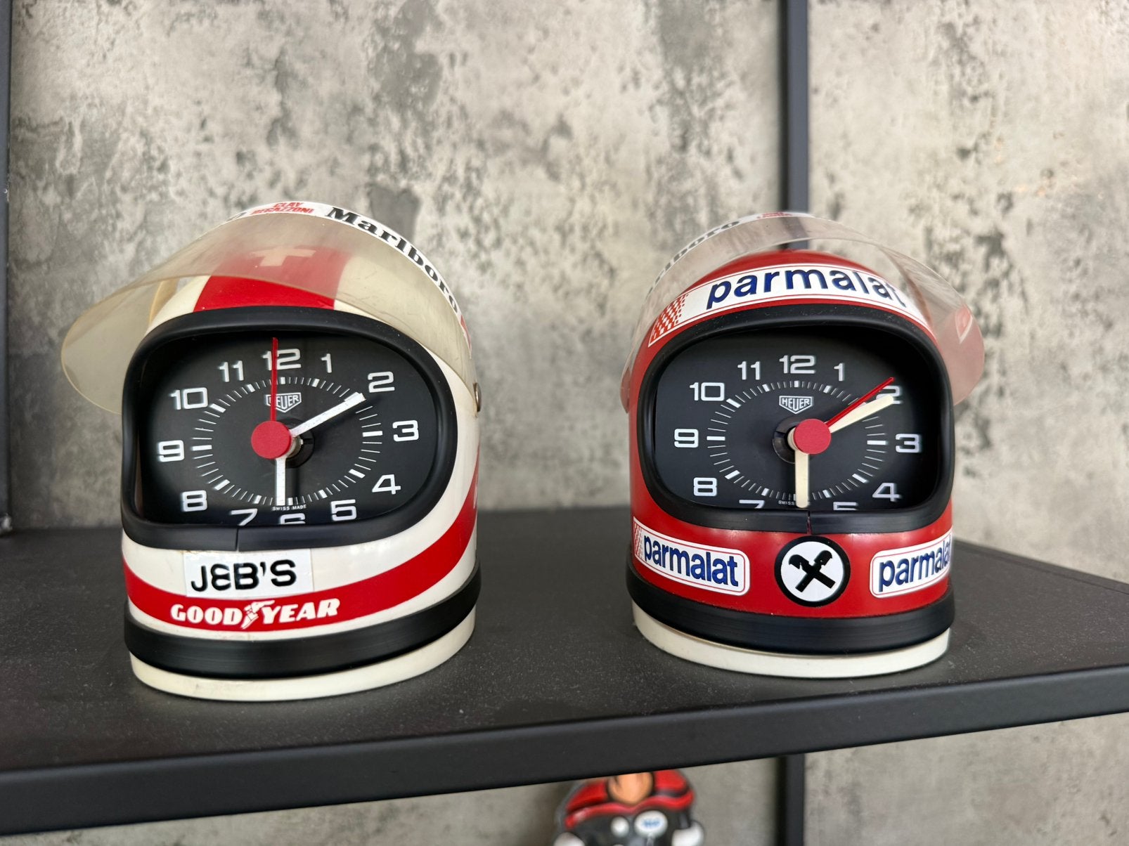 Zeldzame oude Heuer tijd helmen Niki Lauda & Clay Regazzon, Verzamelen, Ophalen, Gebruikt, Overige typen
