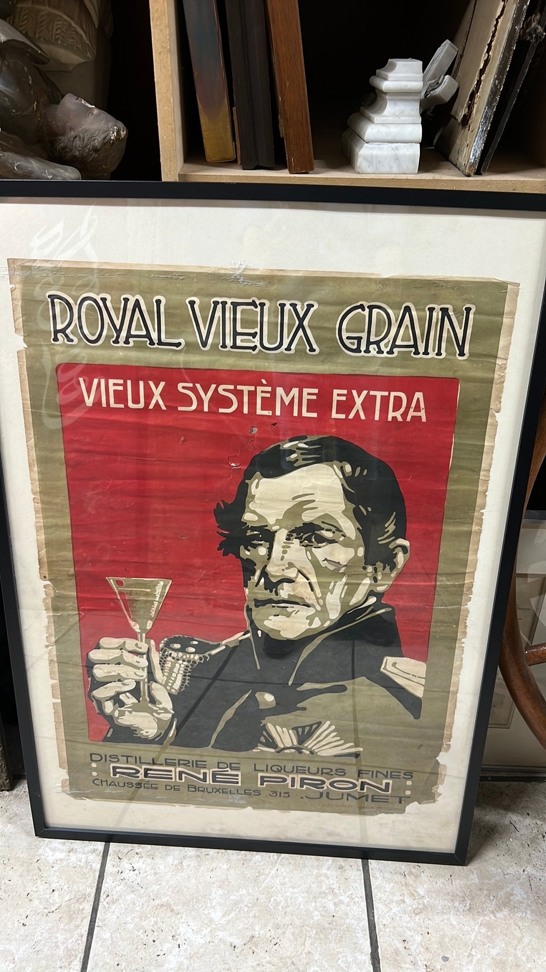 Affiche ancienne sur le genièvre René Piron Leopold 1, Collections, Marques & Objets publicitaires, Enlèvement ou Envoi, Comme neuf