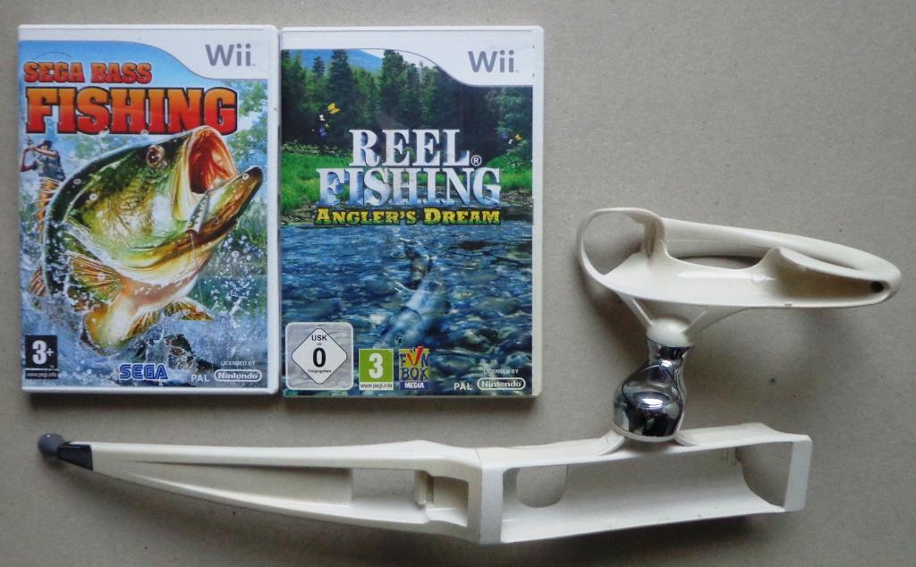 Sega Bass Fishing + Reel Fishing Angler's Dream + hengel, Ophalen of Verzenden, Gebruikt