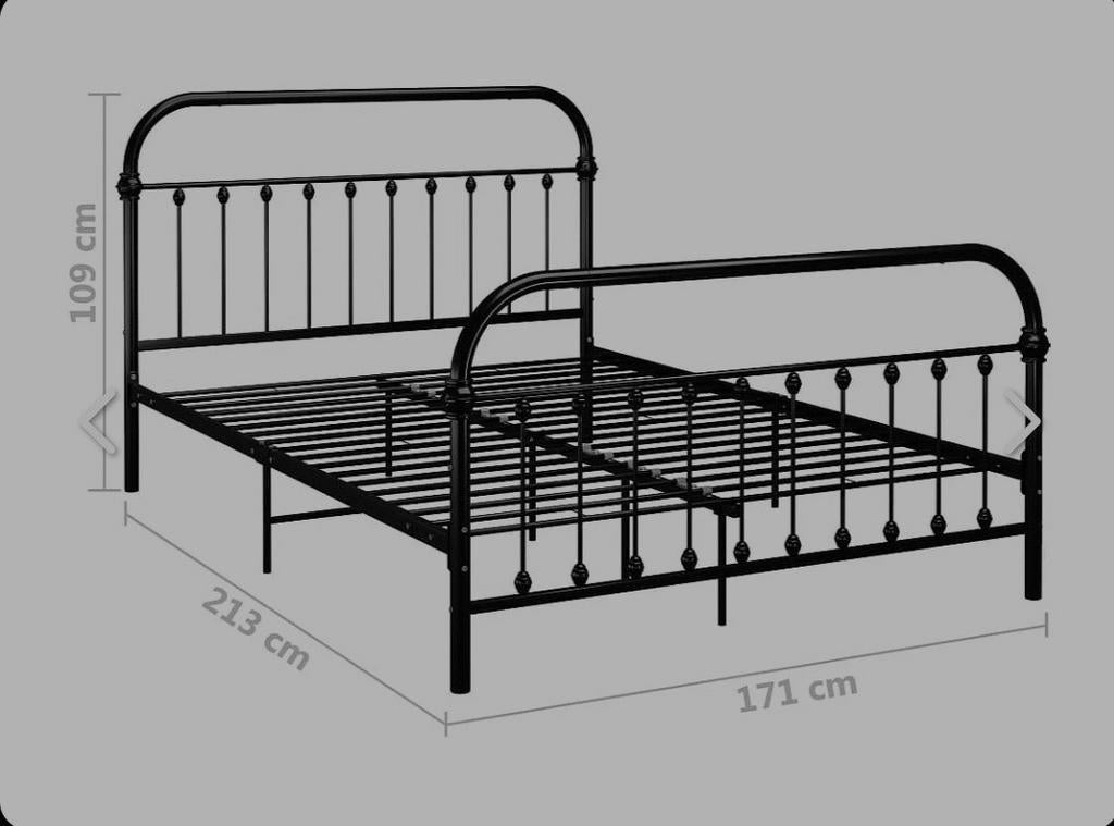Bedframe metaal zwart (matrasmaat 160x200), Ophalen