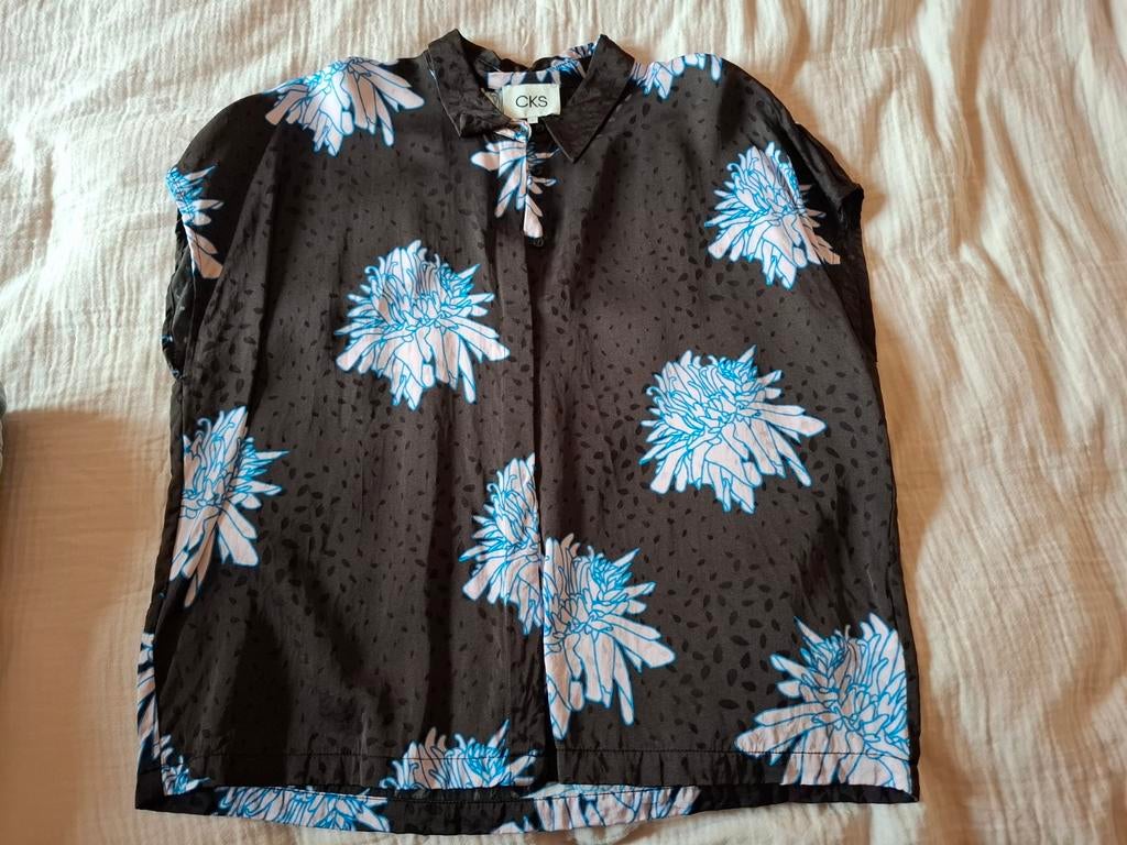 Blouse CKS, korte mouw, maat L, Kleding | Dames, Ophalen, Zwart, Maat 42/44 (L), CKS