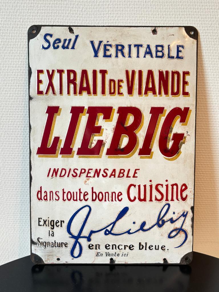 geëmailleerd bord LIEBIG 1905 vleesextract - no MAGGI, Verzamelen, Ophalen of Verzenden