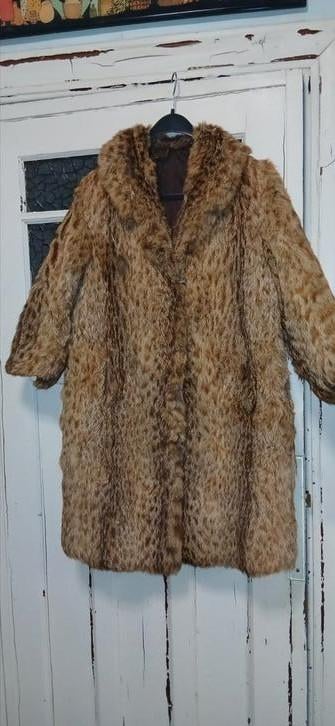 Manteau vintage en fausse fourrure taille L, Enlèvement ou Envoi, Comme neuf, Taille 42/44 (L)