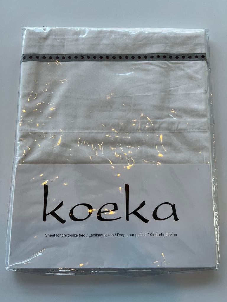 Laken Koeka babybed- NIEUW, Jongetje of Meisje, Wit, Nieuw, Ophalen of Verzenden