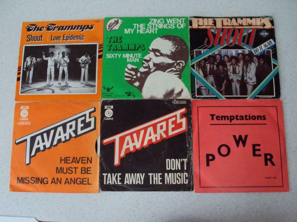 Part 33 - 6 Singeljes van The Tramps, Tavares & Temptations., Single, Utilisé, 7 pouces, R&B et Soul