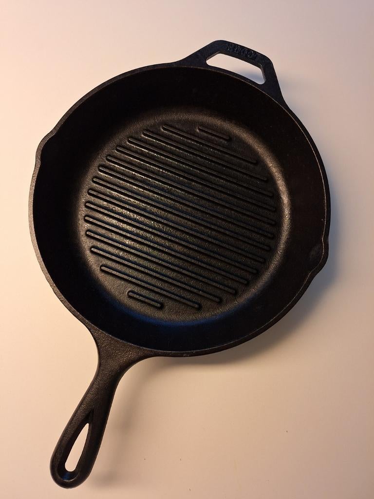 Gietijzeren grillpan Lodge, 26cm, Huis en Inrichting, Ophalen, Gietijzer, Zo goed als nieuw, Keramische plaat