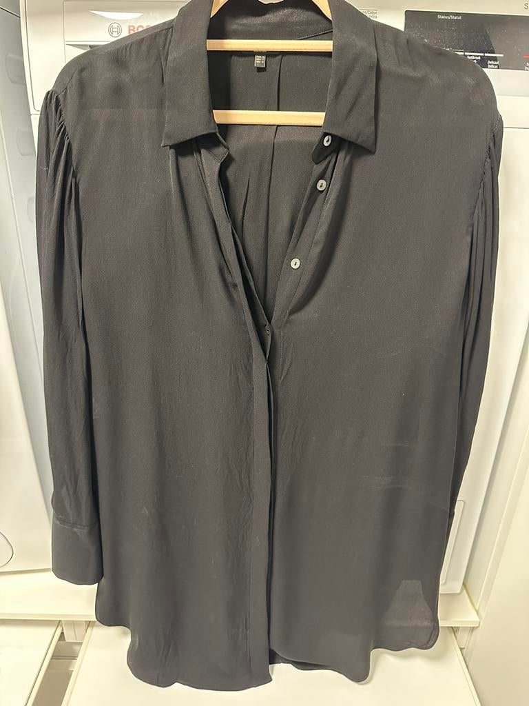 Zwart hemdkleed Massimo Dutti, Massimo dutti, Zwart, Maat 42/44 (L), Ophalen of Verzenden