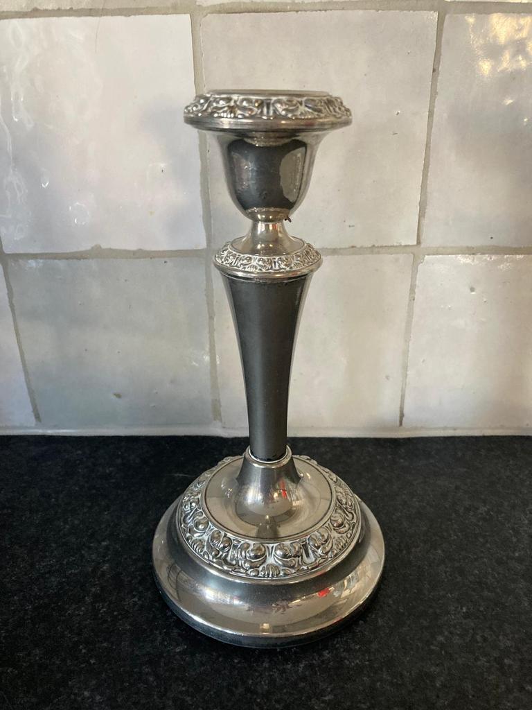 kandelaar verzilverd, Ophalen, Zilver