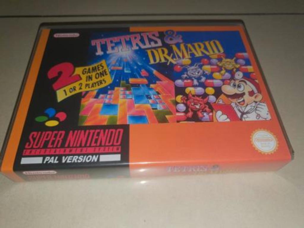 Tetris & Dr. Mario SNES Game Case, Games en Spelcomputers, Verzenden, Zo goed als nieuw