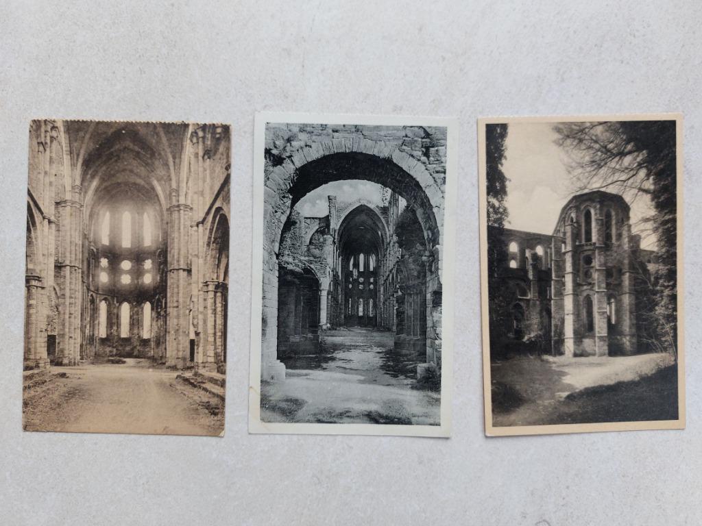 lot van 3 oude postkaarten van de  Abdij van Villers, Envoi