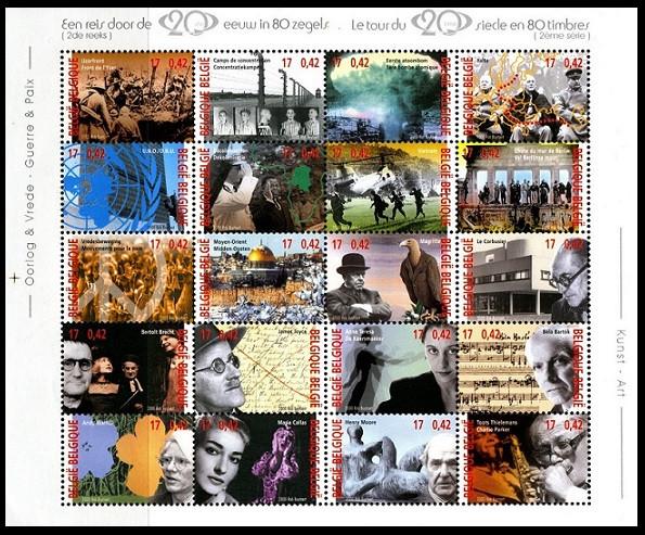 BL87 Belgen Postzegels reis de 20ste eeuw in 80 zegels, Postzegels en Munten, Postzegels | Europa | België, Verzenden, Frankeerzegel
