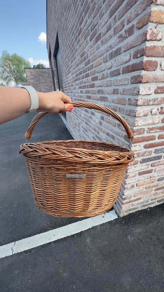 Rieten fietsmand, Fietsen en Brommers, Fietsaccessoires | Fietsmanden, Ophalen, Zo goed als nieuw, Fietsmand, Stuurbevestiging