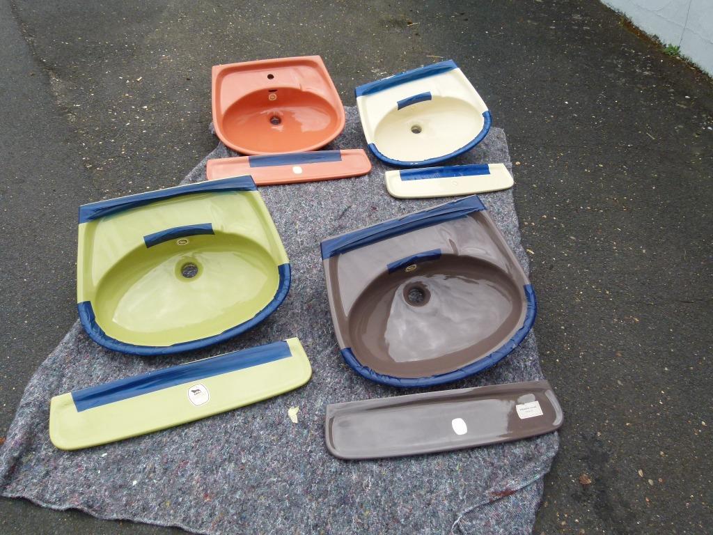 vintage wastafel lavabo + aflegbord  70er jaren stukprijs, Ophalen, Huis en Inrichting