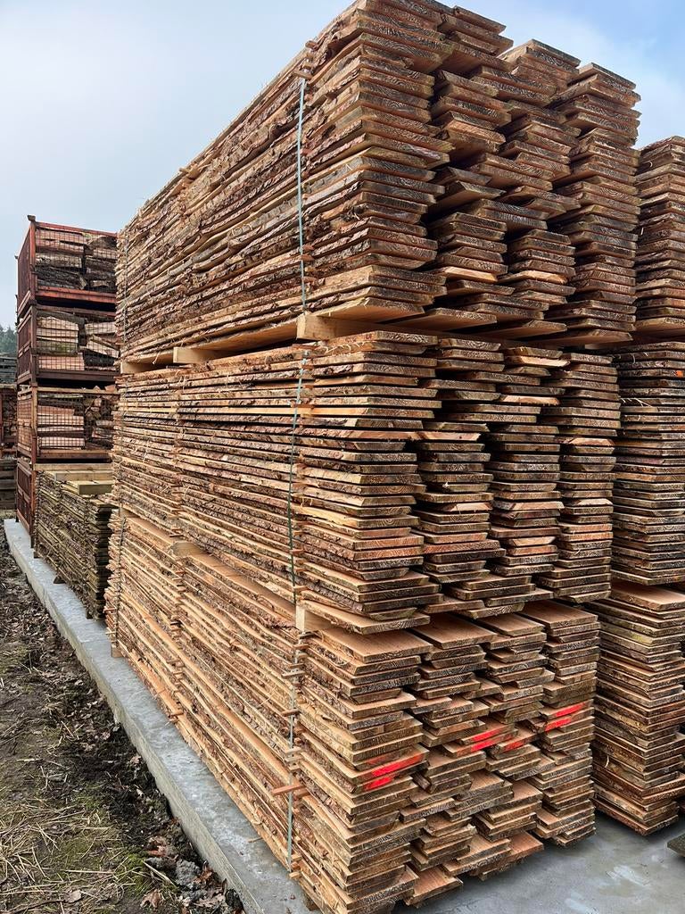 Lariks boomplanken, schaaldelen, schorsplanken., Ophalen, Nieuw, Plank, Geïmpregneerd