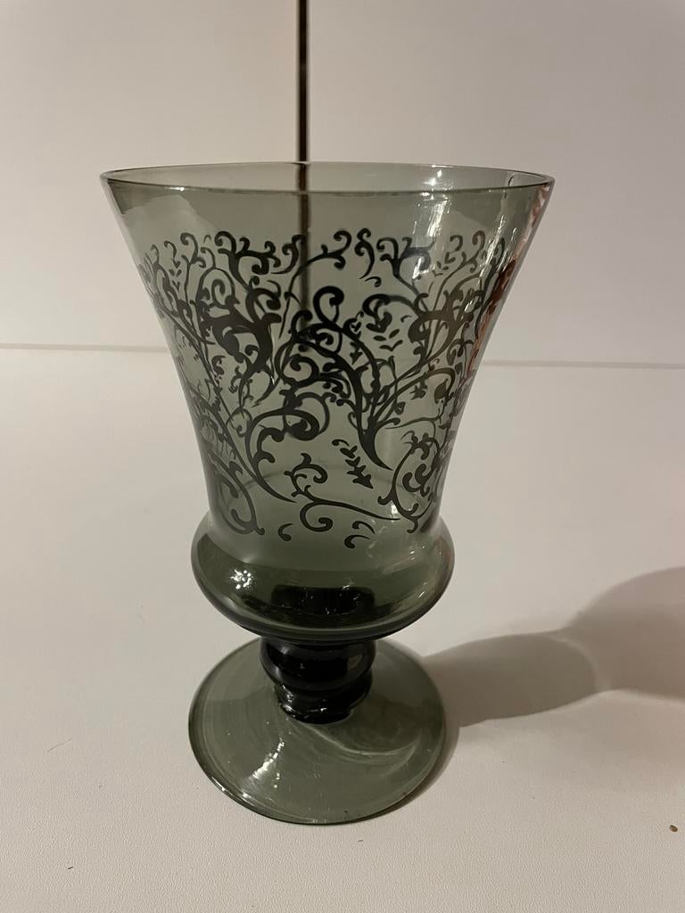 Vaas in glas 17 cm, Antiek en Kunst, Ophalen
