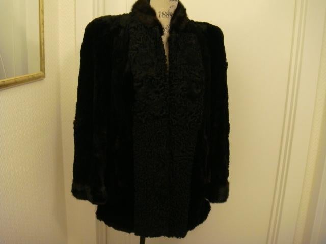 Veste de fourrure noire. Taille 40 Vintage, Envoi, Taille 38/40 (M), Noir