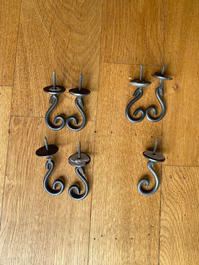 7 metalen embrasse haken voor gordijnen ., Enlèvement, Comme neuf