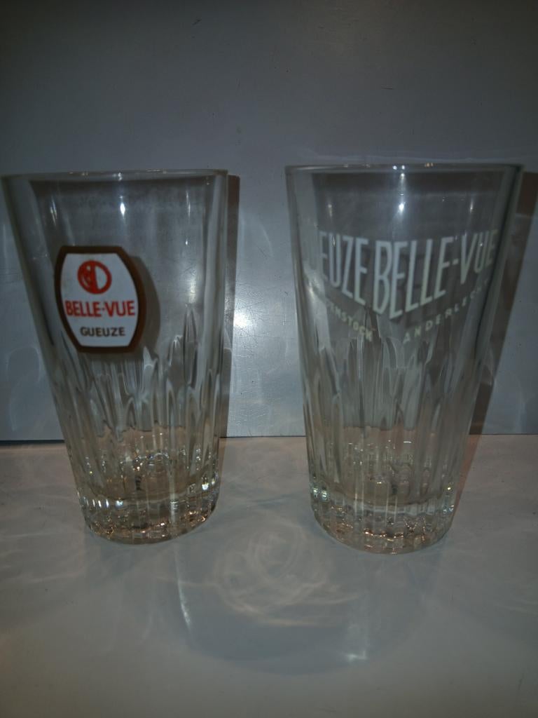 2 x Geuze Belle Vue glazen, Collections, Enlèvement ou Envoi, Comme neuf