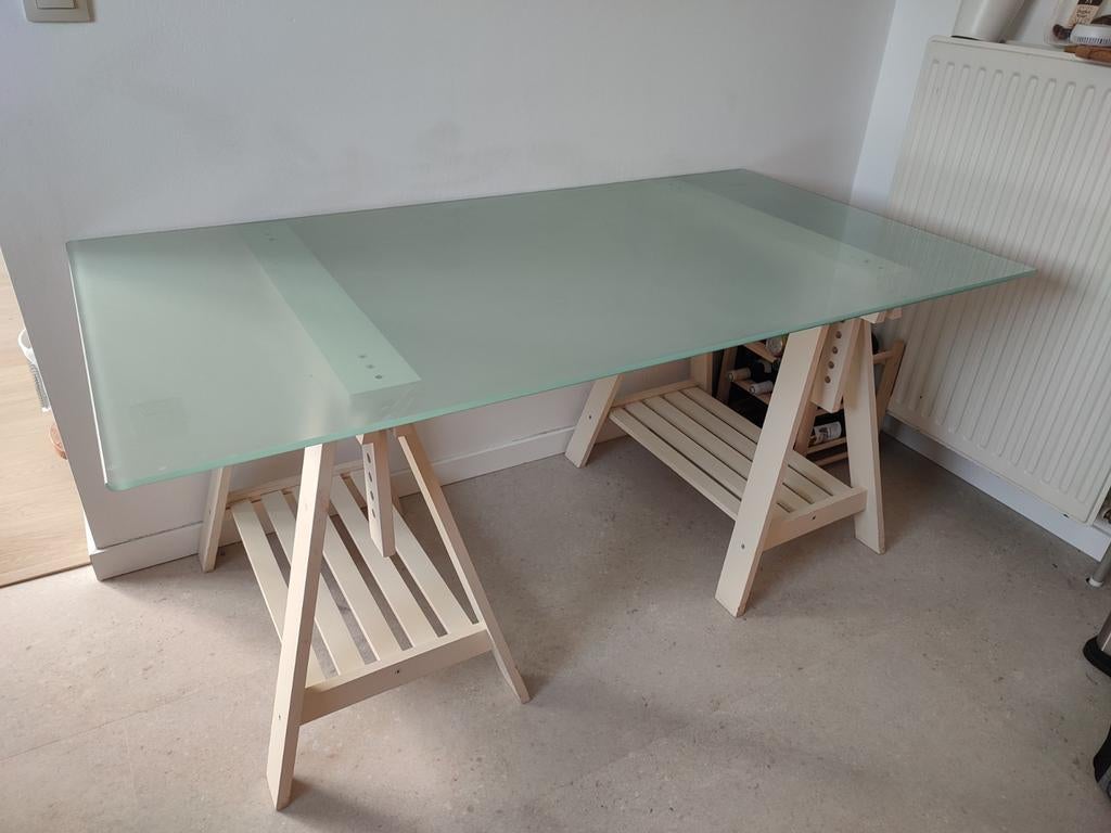 Bureau, table, en verre, Enlèvement, Réglable en hauteur