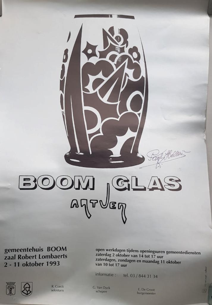 Poster Paul Heller en verre Booms - Signé !, Enlèvement ou Envoi
