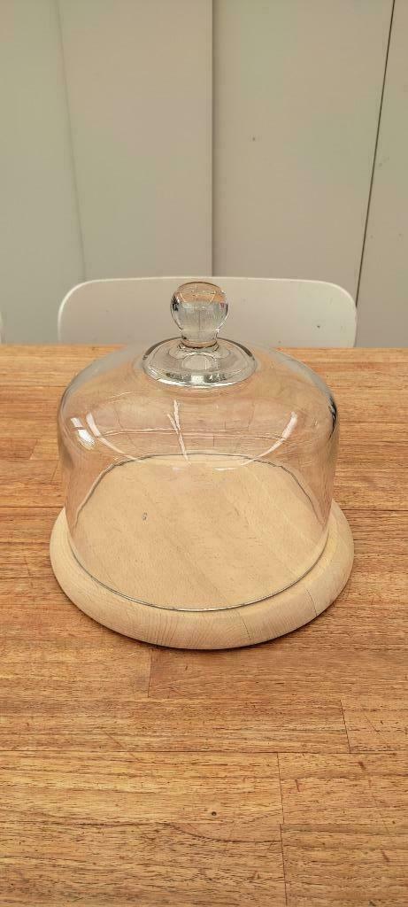 cloche en verre avec socle en bois, Enlèvement ou Envoi, Utilisé
