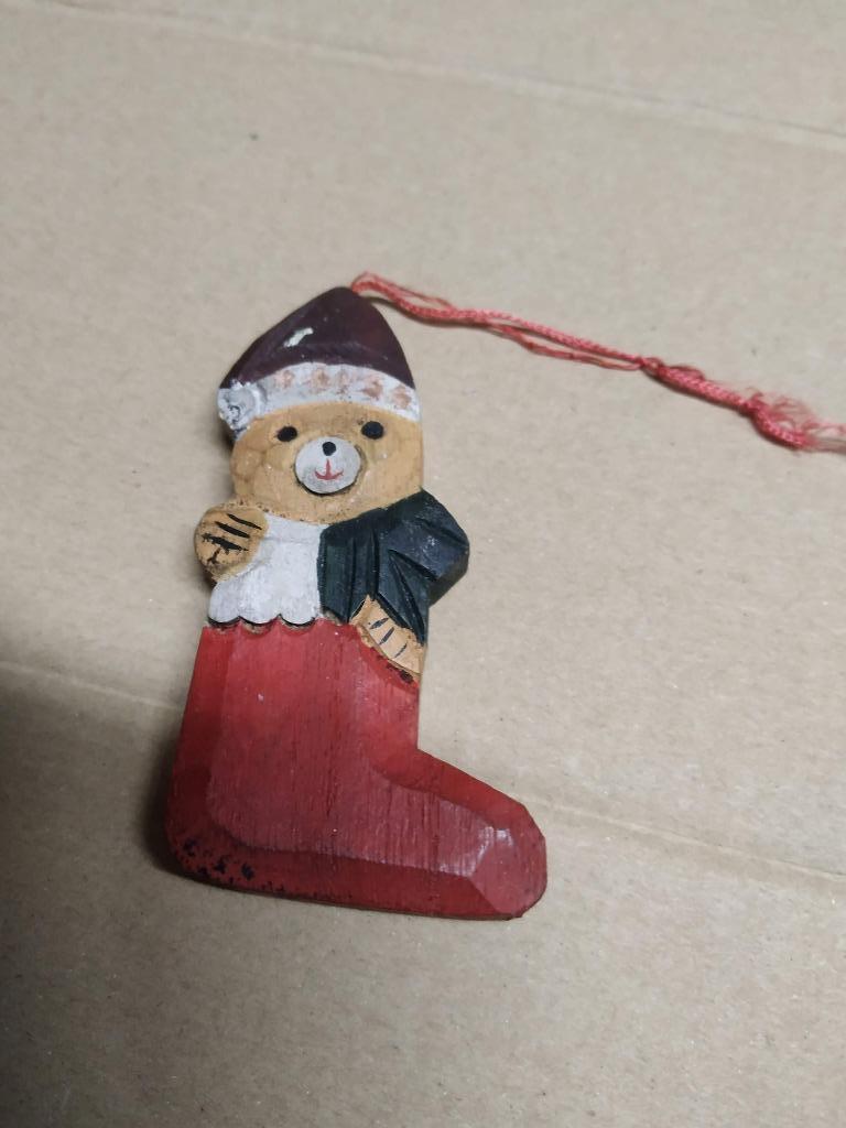houten kerstsok met kerstbeertje, Diversen, Ophalen of Verzenden
