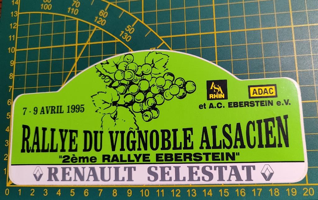 Sticker Rally du vignoble Alsacien 1995 Renault Selestat, Ophalen of Verzenden