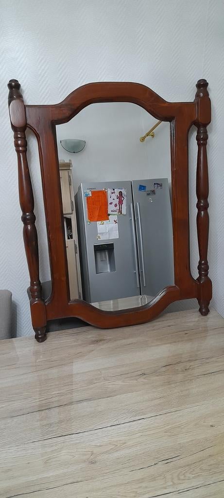 Grote massief houten spiegel in zeer goede staat, Ophalen of Verzenden