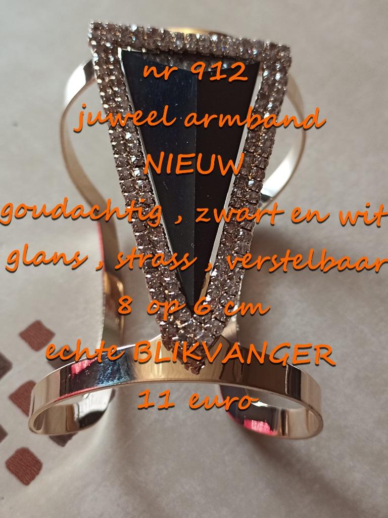 912. Bijou : bracelet, NEUF, frais de port inclus, Neuf, Noir, Envoi, Avec strass