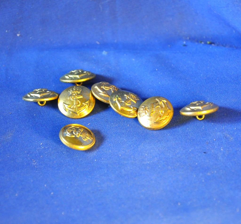 8 boutons en metal marine armée belge, Enlèvement ou Envoi, Marine, Autres types