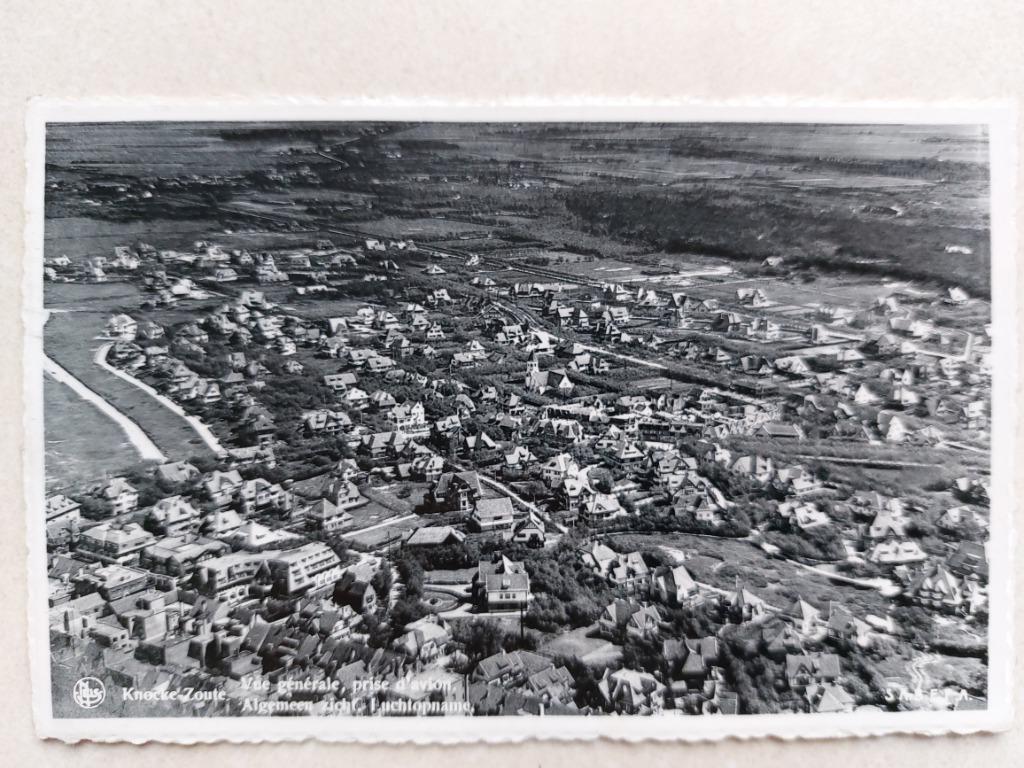 oude postkaart Knokke Zoute (luchtfoto), Collections, Envoi