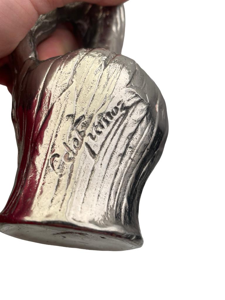 Bouteille Art Nouveau en étain – Dame nue – Franoz, Enlèvement ou Envoi