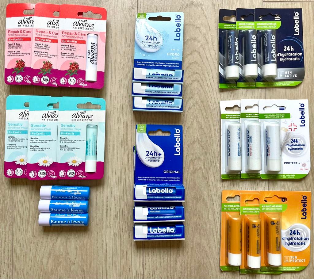 🆕 LABELLO, ALVIANA BIO, MISS EUROPE: 24h hydratatie + SPF, Handtassen en Accessoires, Uiterlijk | Mondverzorging, Nieuw, Lipbalsem