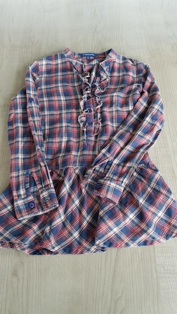 Blouse geruit Terre Bleue maat 140, Kinderen en Baby's, Terre Bleue, Meisje, Overhemd of Blouse, Ophalen of Verzenden