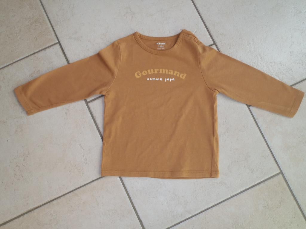 t-shirt longues manches taille 74 - Kiabi, Kiabi, Garçon, Enlèvement ou Envoi, Pull ou Veste