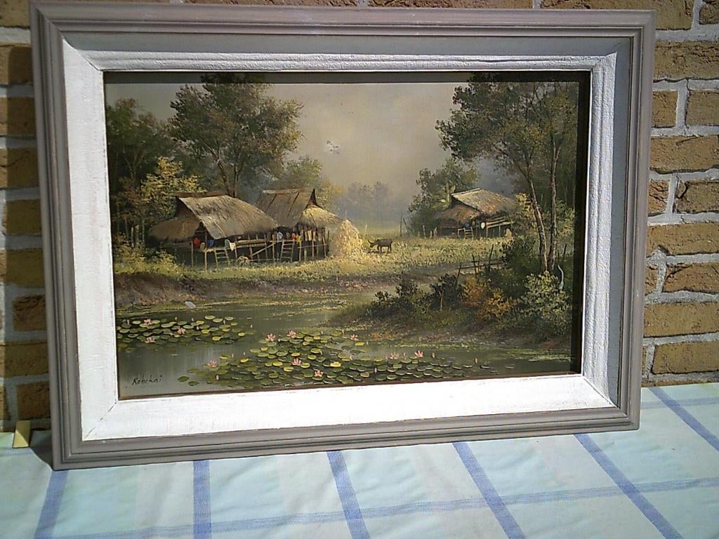 Schilderij gesigneerd, Antiek en Kunst, Kunst | Schilderijen | Klassiek, Ophalen of Verzenden
