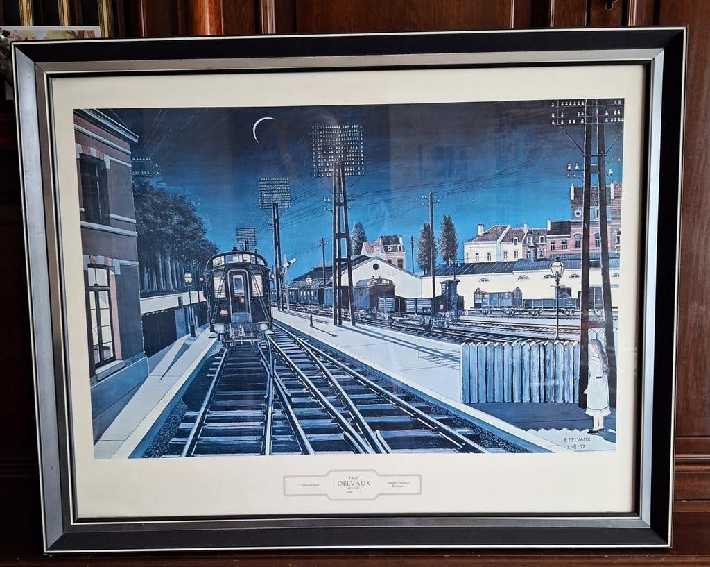 Avondtrein 1957 by Paul DELVAUX, Antiek en Kunst, Ophalen of Verzenden